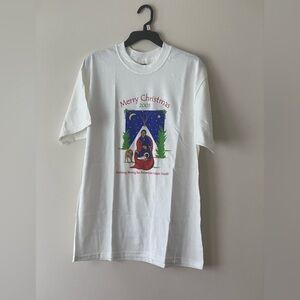 Vintage Y2K 2003 T-Shirt White Size Large Merry Christmas American Indians